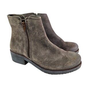 NAOT Wander Taupe/Gray Distressed Suede Double Zip Ankle Boot EU 41/US 10-10.5